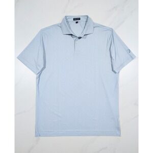 Peter Millar Crown Crafted Mens Polo Shirt Large Blue Performance Golf Stretch